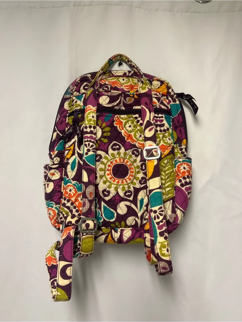 Vera Bradley Purple Multi Floral Quilted Backpack